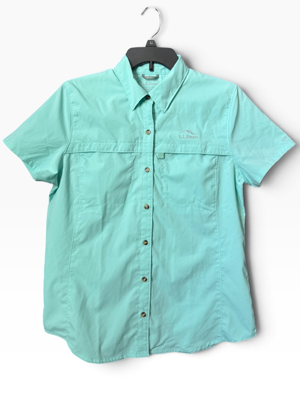 L.L. Bean Women’s Tropicwear Short-Sleeve Vented Shirt Mint Green S